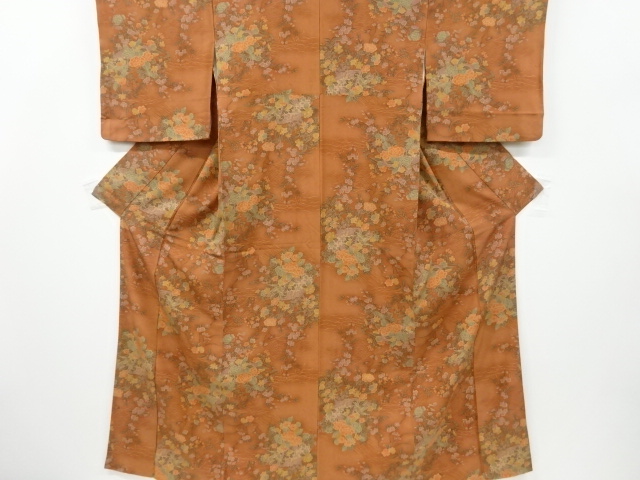 リサイクル　草花模様小紋着物